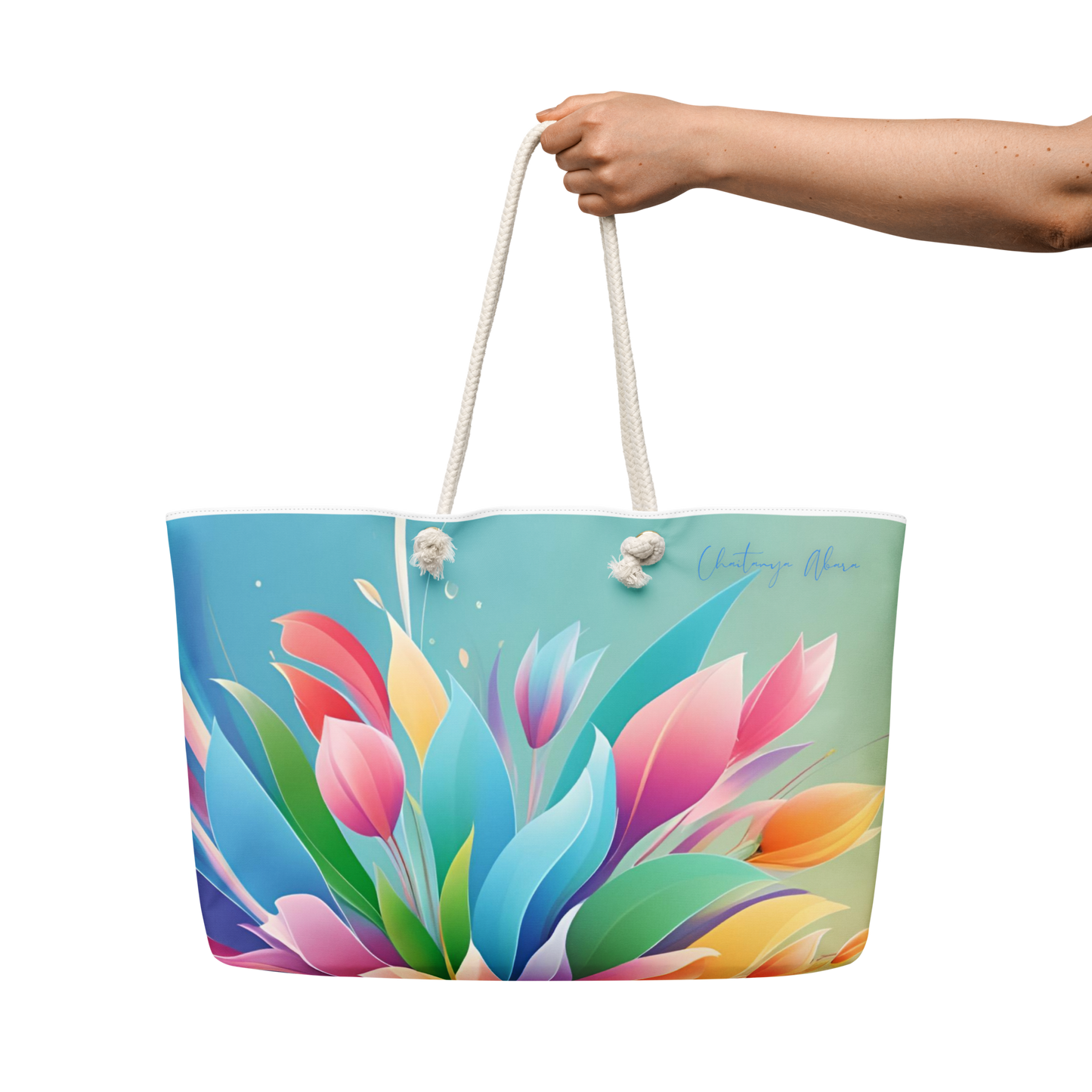 Chaitanya Abara Rainbow Blossom Oversized Weekender Bag